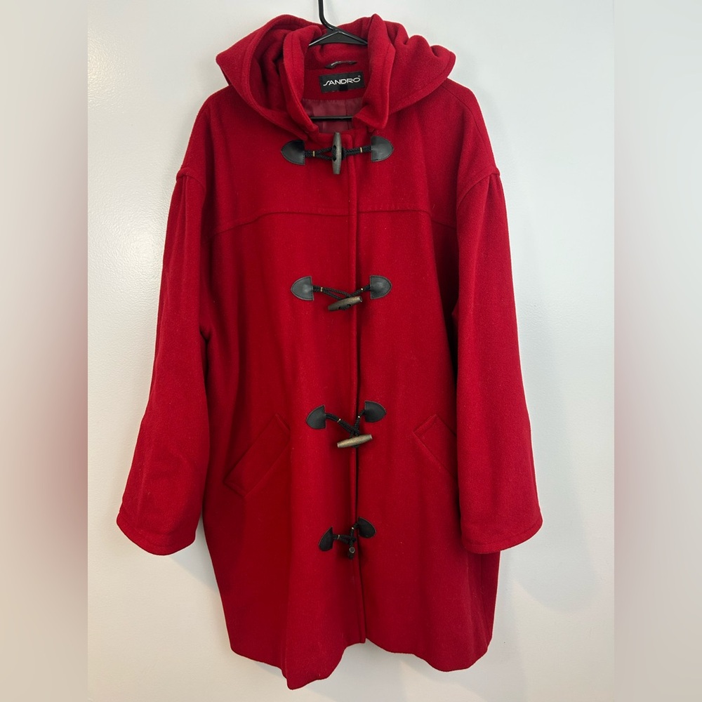 Sandro Red Toggle Coat